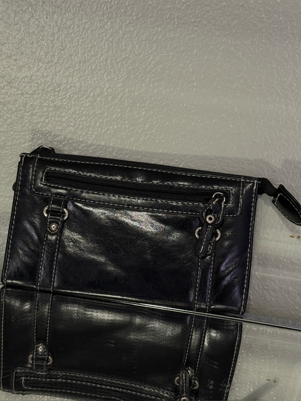 Y2K Black Multi-Zip Organizer Wristlet Wallet